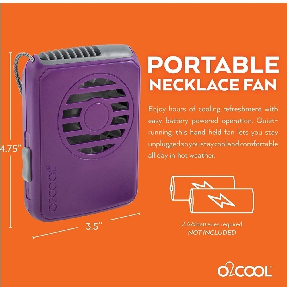 O2Cool 2 Pack Portable Neck Fan - Picture 2 of 6
